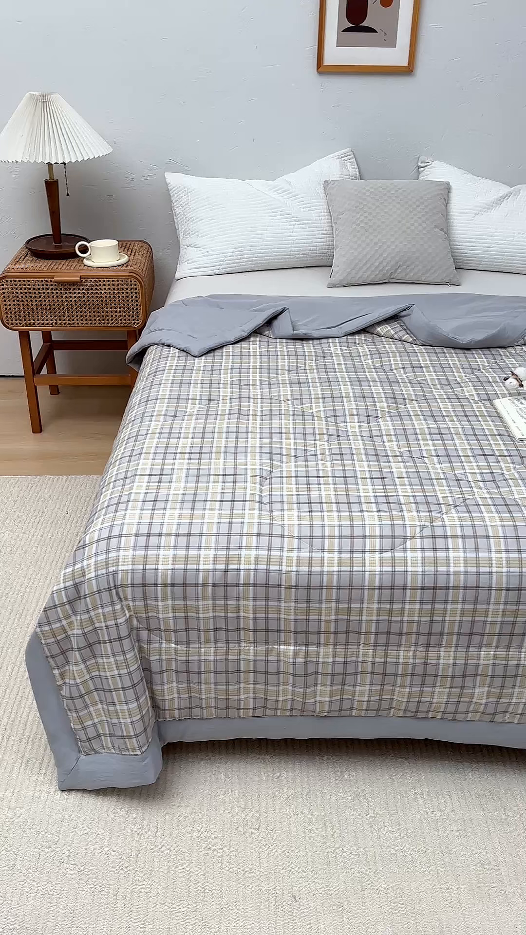 91家纺网 家纺一手货源 找家纺 织雅漫 2026新款水洗棉夏被空调被夏凉被 暖黄