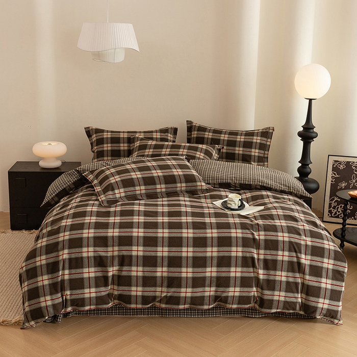 喜四方 2026新款全棉色织水洗棉四件套 欧瑞