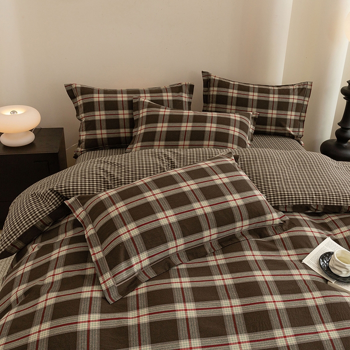 91家纺网 家纺一手货源 找家纺 喜四方 2026新款全棉色织水洗棉四件套 欧瑞