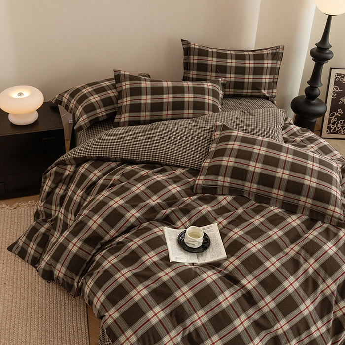 91家纺网 家纺一手货源 找家纺 喜四方 2026新款全棉色织水洗棉四件套 欧瑞