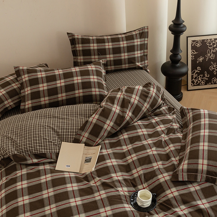 91家纺网 家纺一手货源 找家纺 喜四方 2026新款全棉色织水洗棉四件套 欧瑞