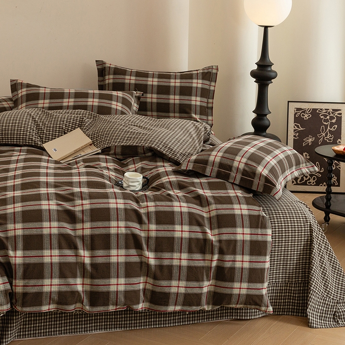 91家纺网 家纺一手货源 找家纺 喜四方 2026新款全棉色织水洗棉四件套 欧瑞