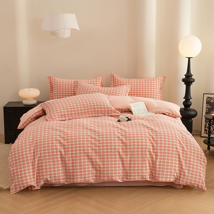 喜四方 2026新款全棉色织水洗棉四件套 小城故事