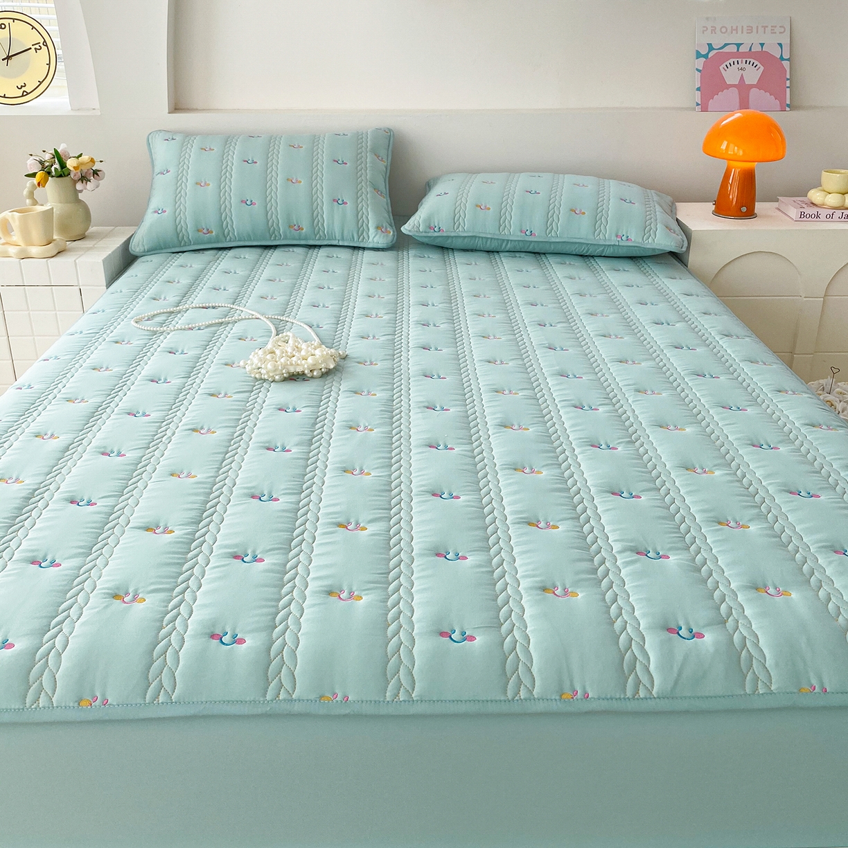 91家纺网 家纺一手货源 找家纺 （总）尊康家纺（原磊科） 2026新款奶昔棉抗菌夹棉床笠-昭岚系列