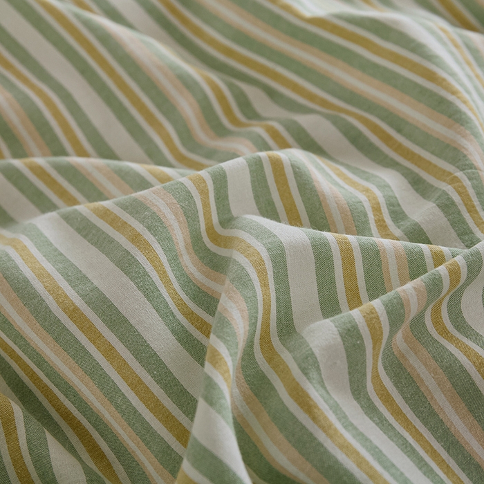 91家纺网 家纺一手货源 找家纺 喜四方 2026新款100%全棉纯棉色织水洗棉花边工艺款四件套-系列一 初恋-绿