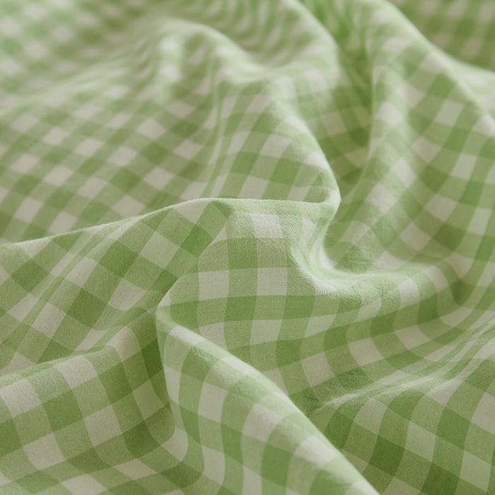 91家纺网 家纺一手货源 找家纺 喜四方 2026新款100%全棉纯棉色织水洗棉花边工艺款四件套-系列一 小欢喜-绿