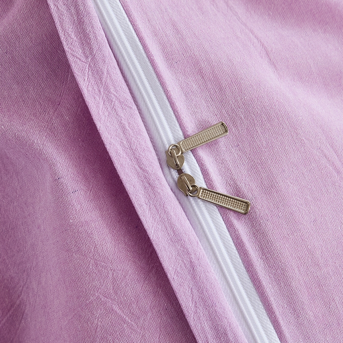 91家纺网 家纺一手货源 找家纺 喜四方 2026新款100%全棉纯棉色织水洗棉花边工艺款四件套-系列一 小时光-紫