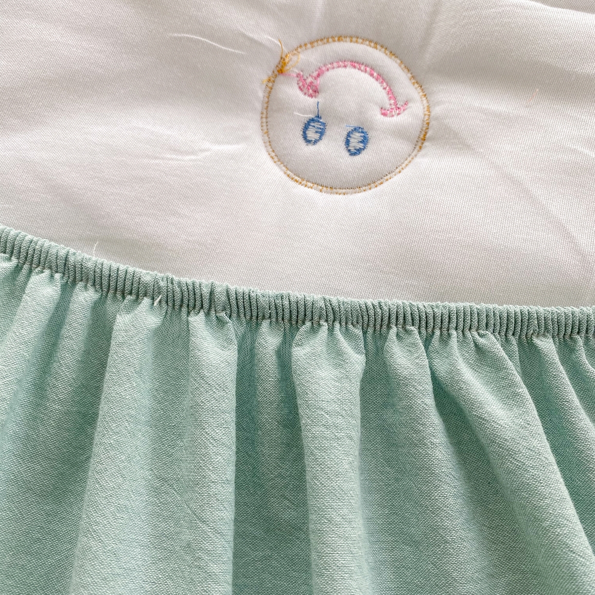 91家纺网 家纺一手货源 找家纺 尊康家纺（原磊科） 2026新款全棉水洗棉色织大豆棉床笠-艾薇儿系列 艾薇儿-薄荷绿