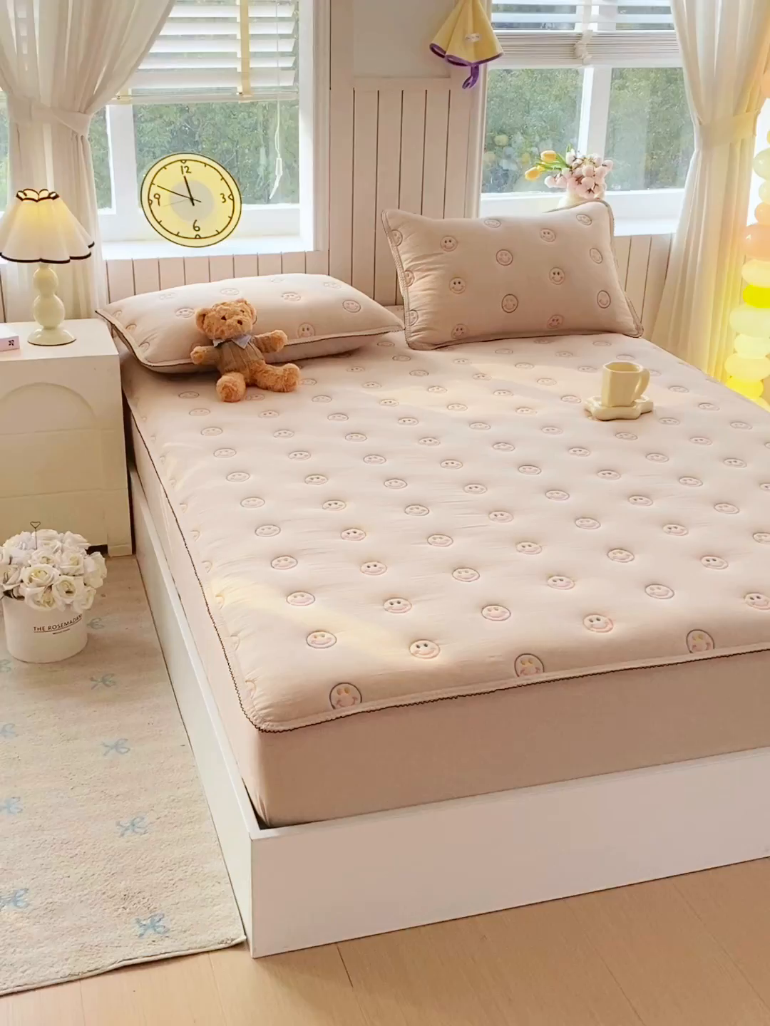 91家纺网 家纺一手货源 找家纺 尊康家纺（原磊科） 2026新款全棉水洗棉色织大豆棉床笠-艾薇儿系列 艾薇儿-香槟