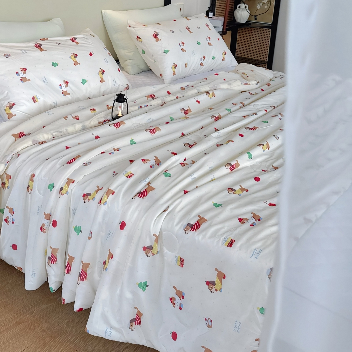 91家纺网 家纺一手货源 找家纺 （总）兜米家居 2026春夏新款韩国凉感科技PE凉席床笠款三件套