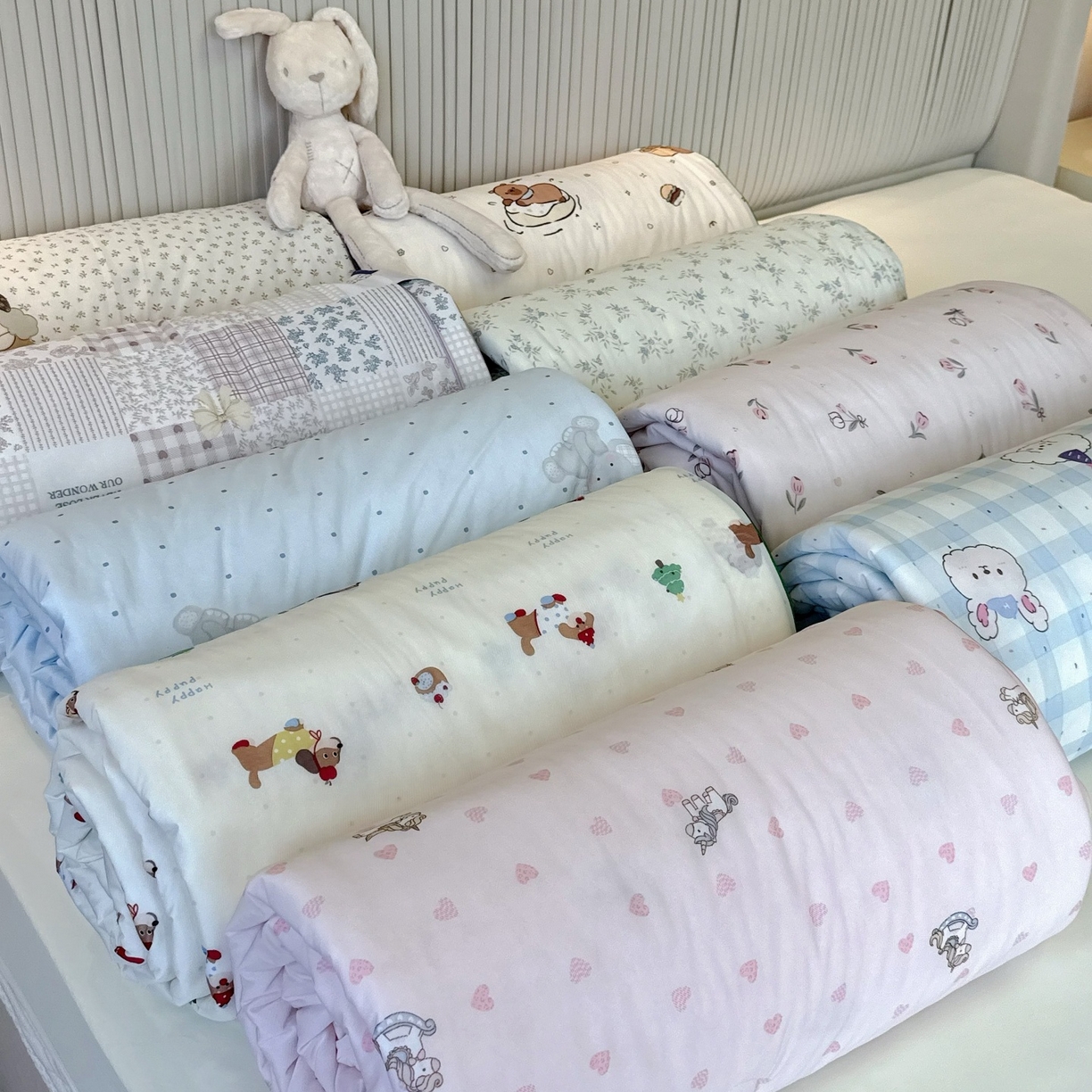 91家纺网 家纺一手货源 找家纺 兜米家居 2026春夏新款A类冰激凌凉感夏被被子被芯 波点小象