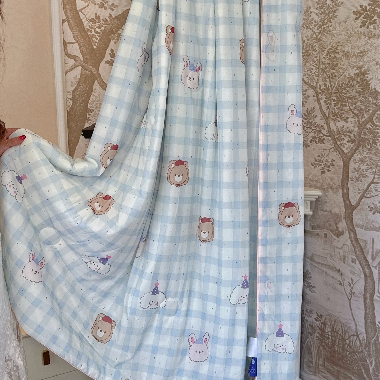 91家纺网 家纺一手货源 找家纺 兜米家居 2026春夏新款A类冰激凌凉感夏被被子被芯 格格兔