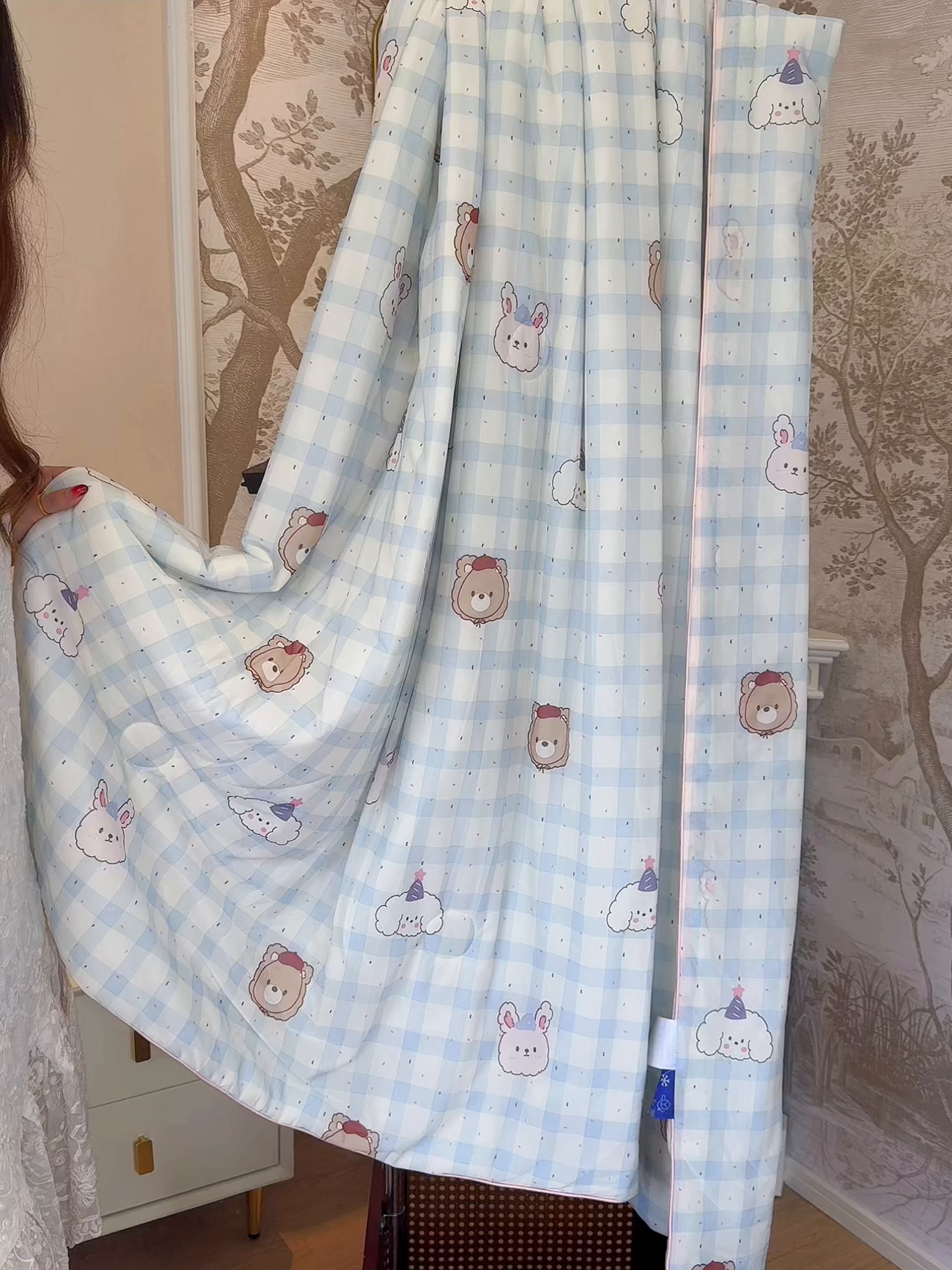 91家纺网 家纺一手货源 找家纺 兜米家居 2026春夏新款A类冰激凌凉感夏被被子被芯 格格兔