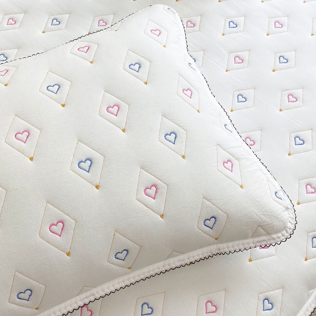 91家纺网 家纺一手货源 找家纺 尊康家纺（原磊科） 2026新款全棉水洗棉色织大豆棉床笠-心语系列 心语-珍珠白