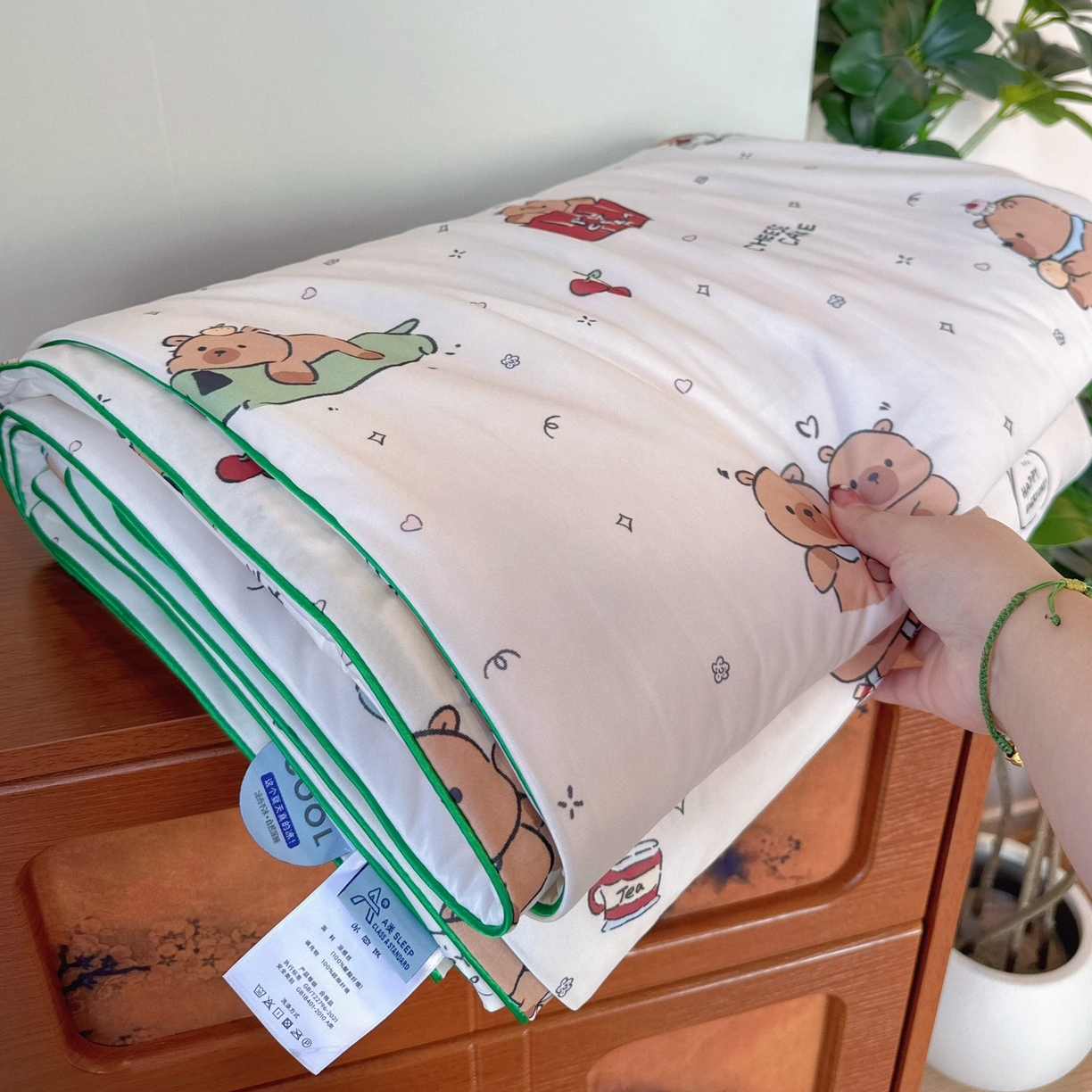 91家纺网 家纺一手货源 找家纺 兜米家居 2026春夏新款A类冰激凌凉感夏被被子被芯 卡皮巴啦