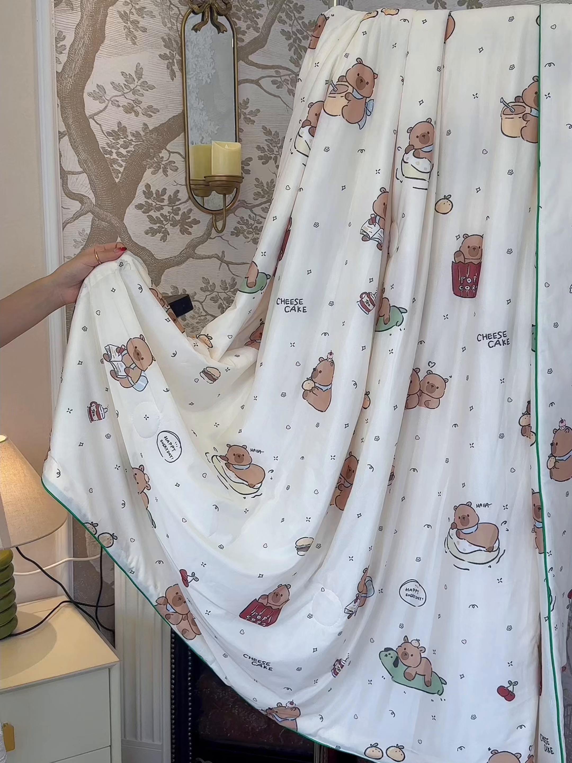 91家纺网 家纺一手货源 找家纺 兜米家居 2026春夏新款A类冰激凌凉感夏被被子被芯 卡皮巴啦