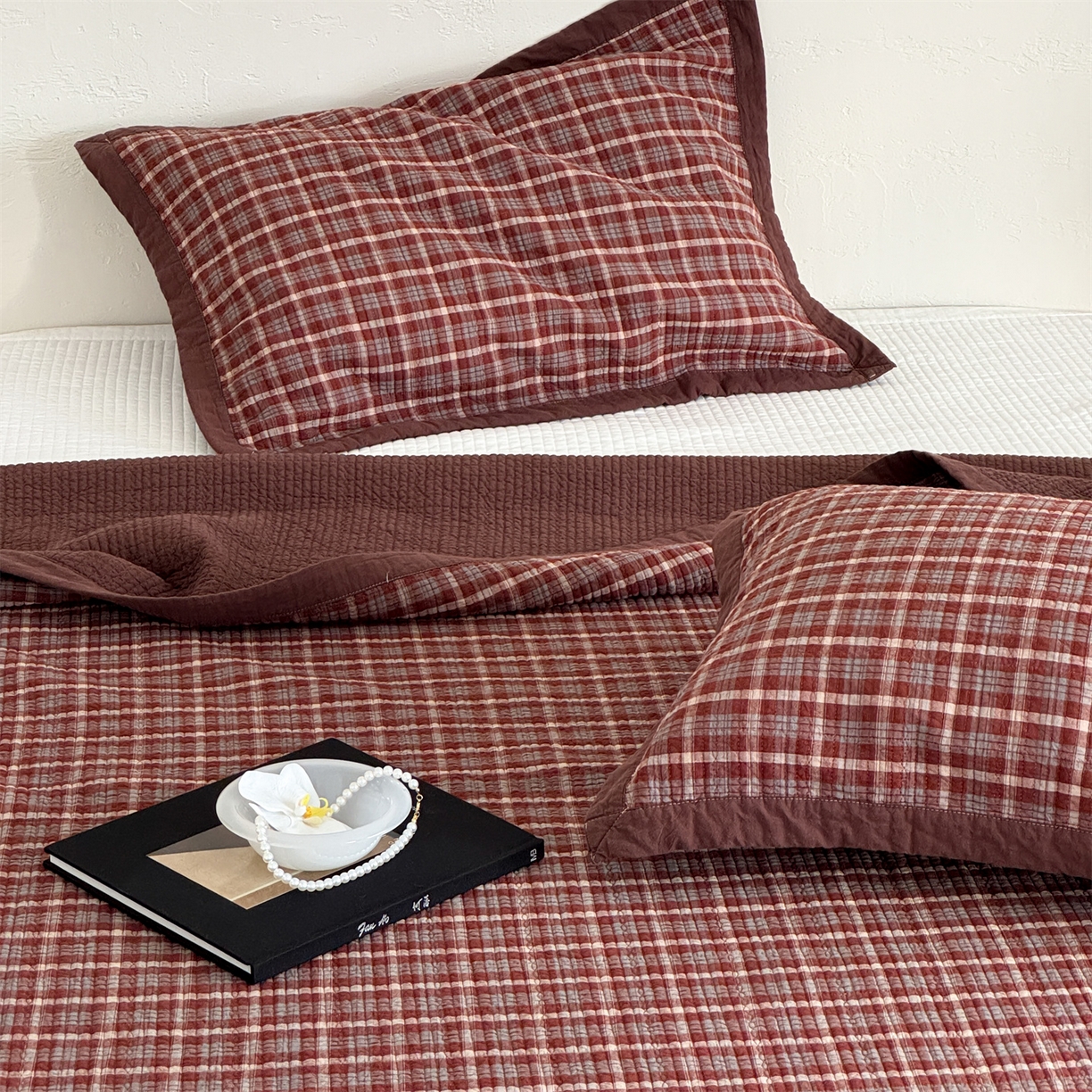 91家纺网 家纺一手货源 找家纺 床盖工厂店 2026新款双面水洗全棉填充新疆棉花床盖三件套-维尼系列 维尼红