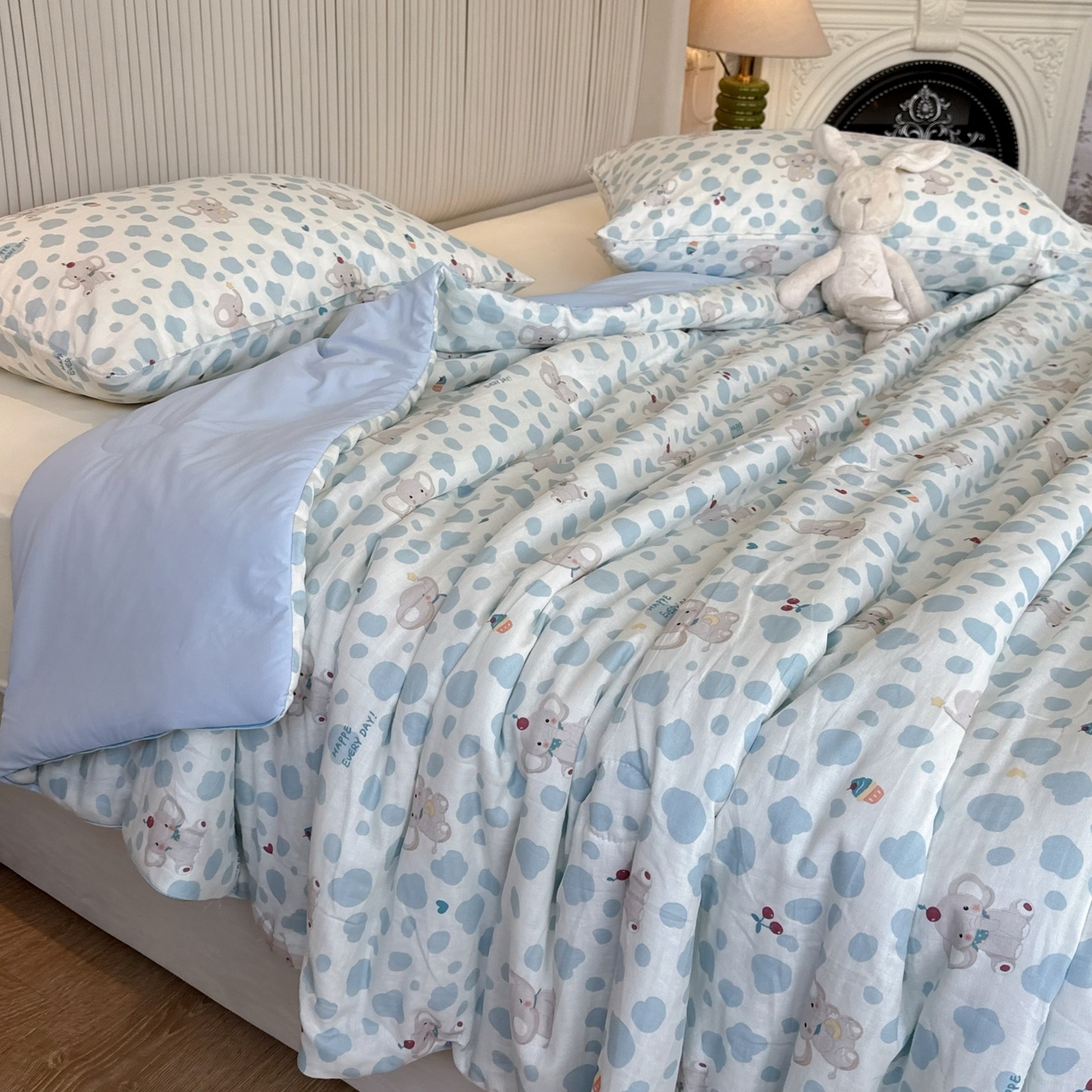 91家纺网 家纺一手货源 找家纺 （总）兜米家居 2026春夏新款小红书热销款有氧全棉纯棉双层纱双感冰纱被夏凉被被子被芯