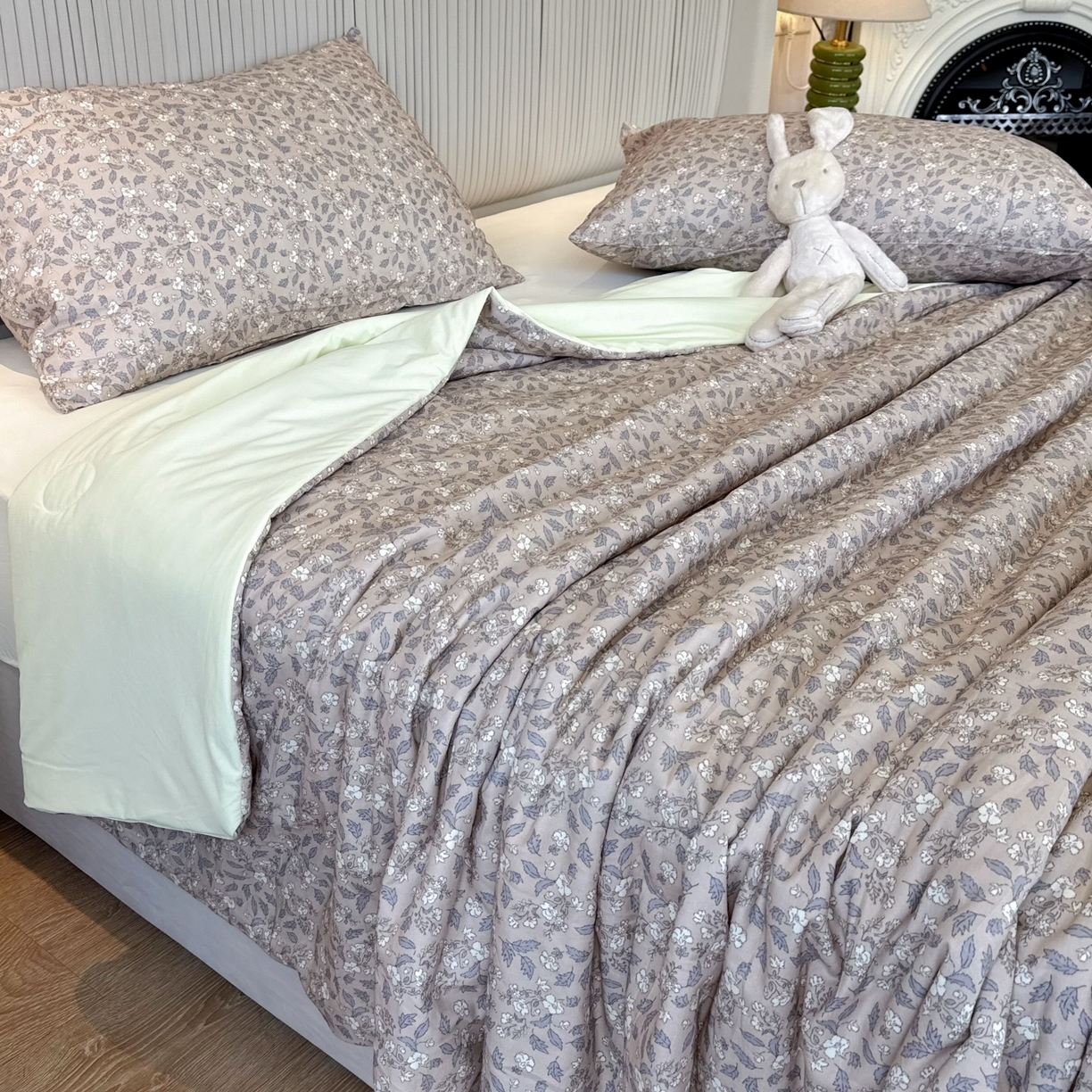 91家纺网 家纺一手货源 找家纺 （总）兜米家居 2026春夏新款小红书热销款有氧全棉纯棉双层纱双感冰纱被夏凉被被子被芯