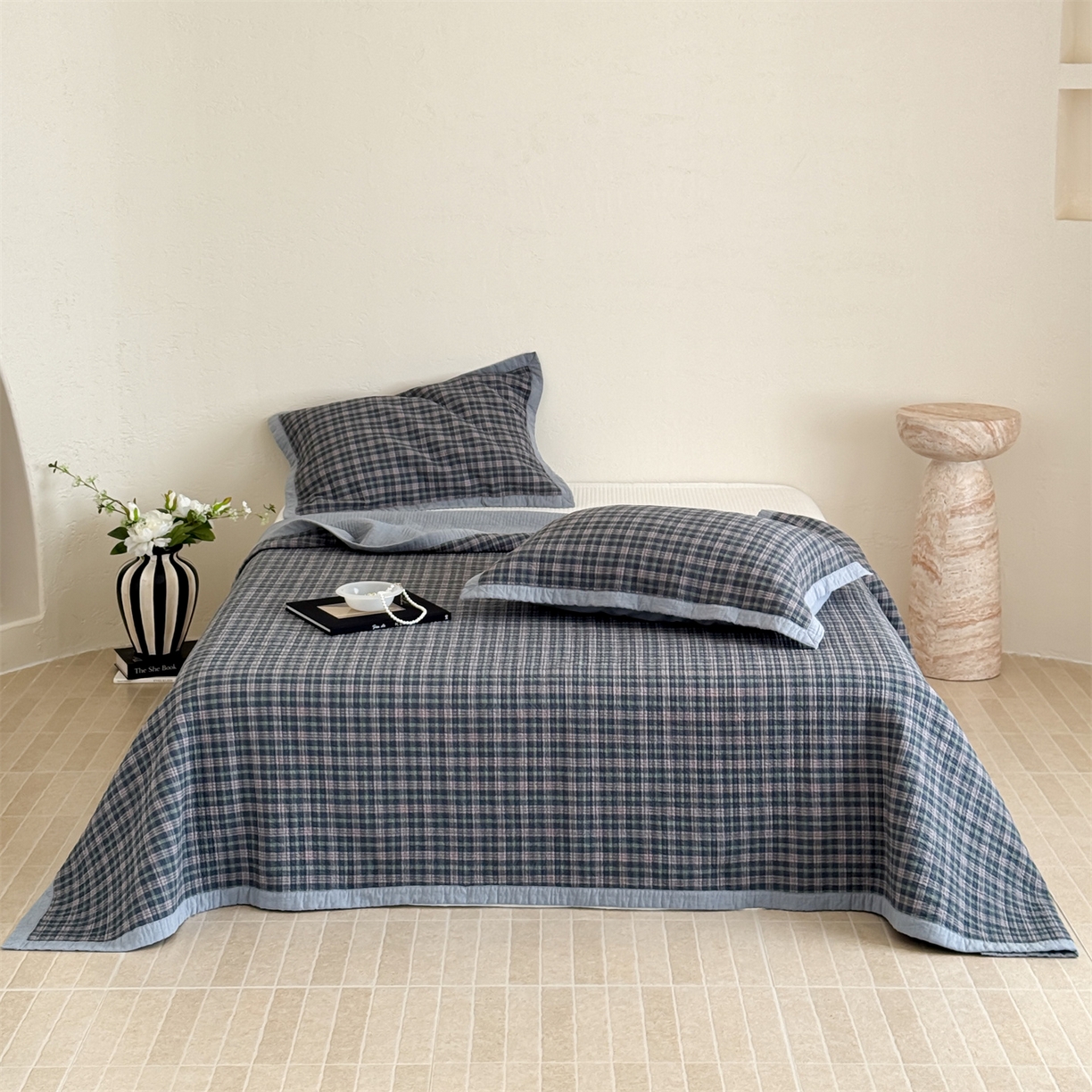 91家纺网 家纺一手货源 找家纺 床盖工厂店 2026新款双面水洗全棉填充新疆棉花床盖三件套-维尼系列 维尼兰