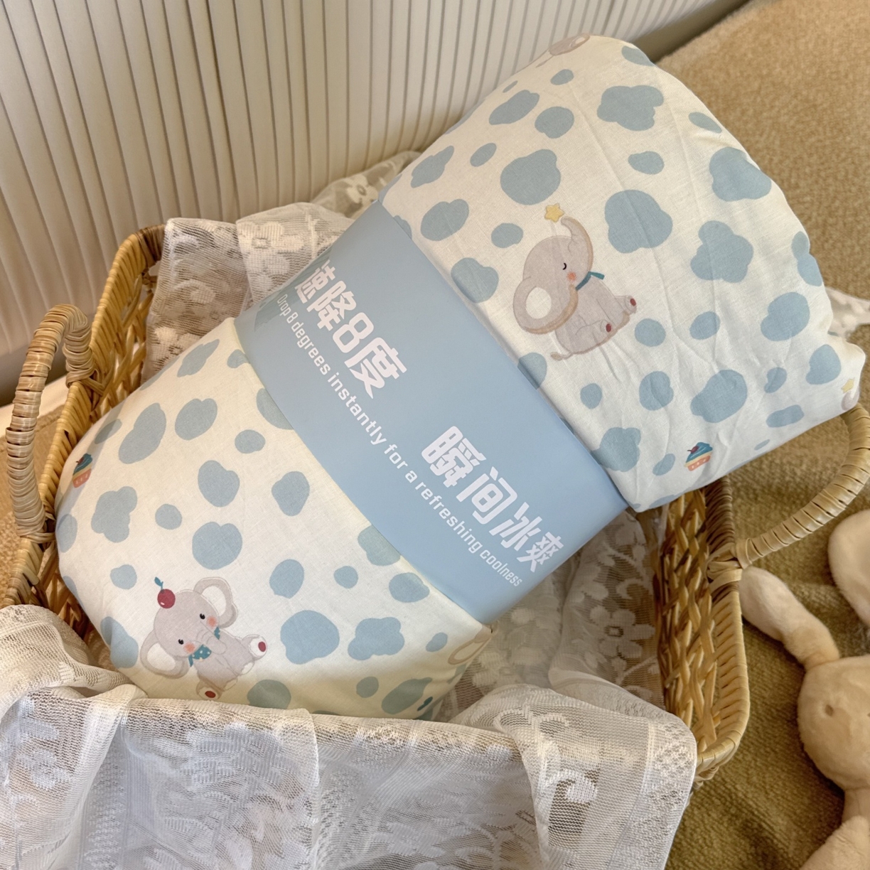 91家纺网 家纺一手货源 找家纺 兜米家居 2026春夏新款小红书热销款有氧全棉纯棉双层纱双感冰纱被夏凉被被子被芯 斑点象