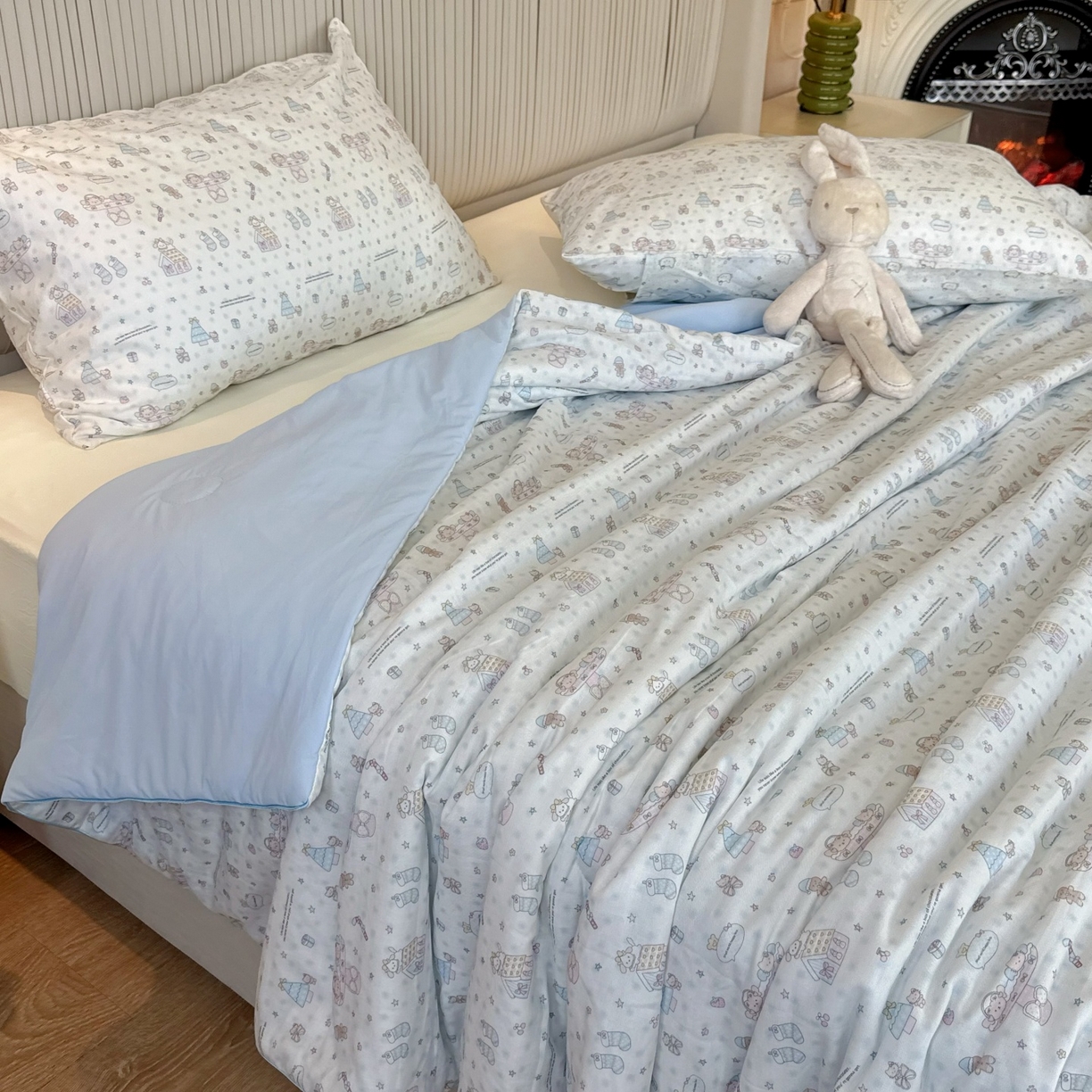 兜米家居 2026春夏新款小红书热销款有氧全棉纯棉双层纱双感冰纱被夏凉被被子被芯 圣诞小屋