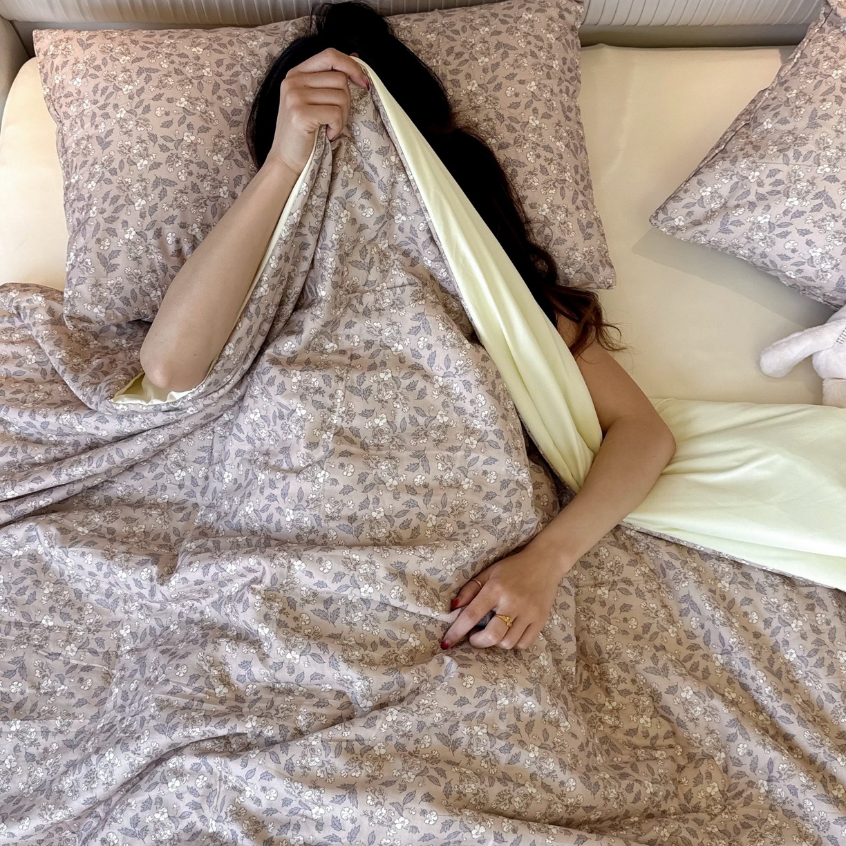 91家纺网 家纺一手货源 找家纺 兜米家居 2026春夏新款小红书热销款有氧全棉纯棉双层纱双感冰纱被夏凉被被子被芯 素雅