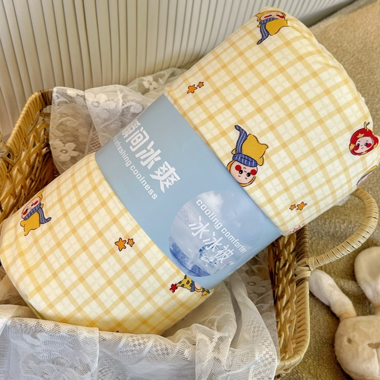 91家纺网 家纺一手货源 找家纺 兜米家居 2026春夏新款小红书热销款有氧全棉纯棉双层纱双感冰纱被夏凉被被子被芯 小星星