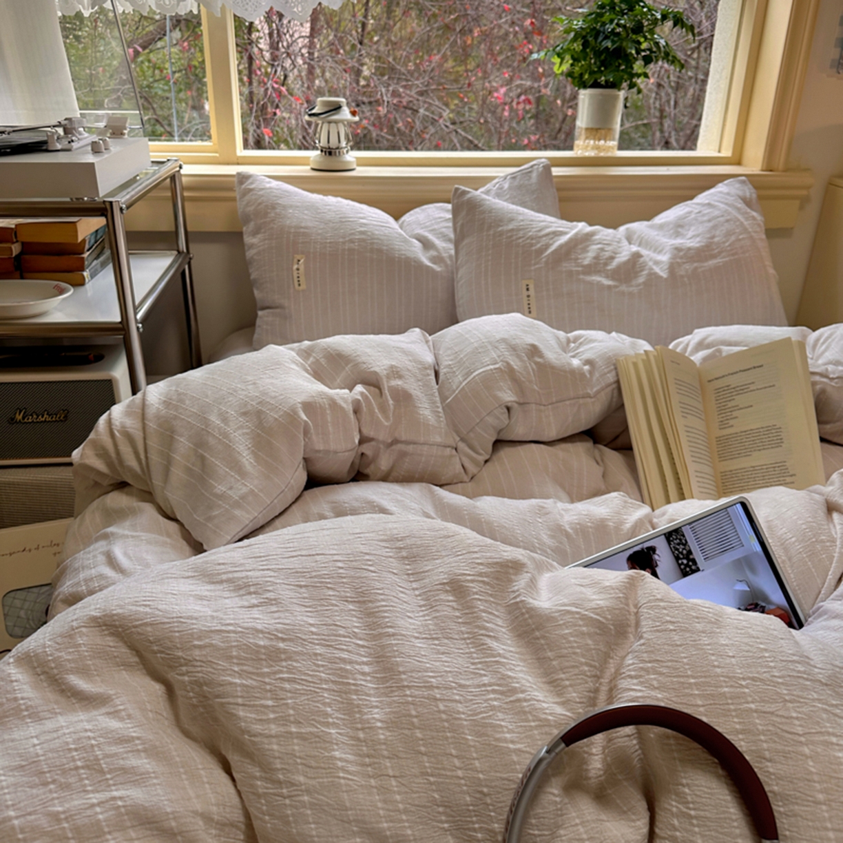 91家纺网 家纺一手货源 找家纺 阿曼达 2026新款简约素色亚麻风纯色无印四件套-素然 素然-卡其