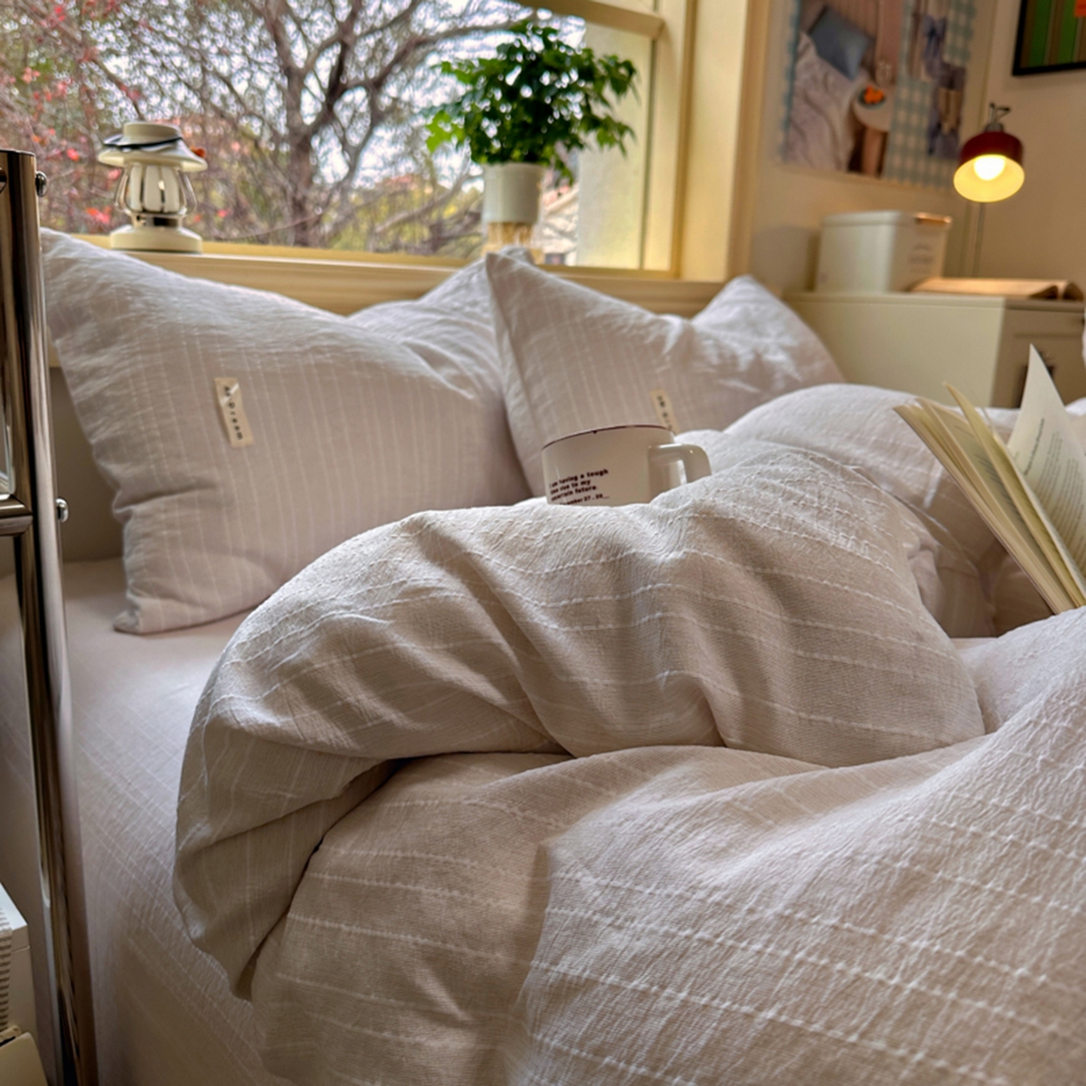 91家纺网 家纺一手货源 找家纺 阿曼达 2026新款简约素色亚麻风纯色无印四件套-素然 素然-卡其