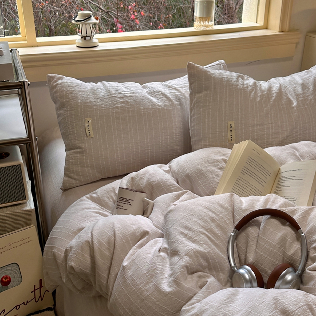 91家纺网 家纺一手货源 找家纺 阿曼达 2026新款简约素色亚麻风纯色无印四件套-素然 素然-卡其