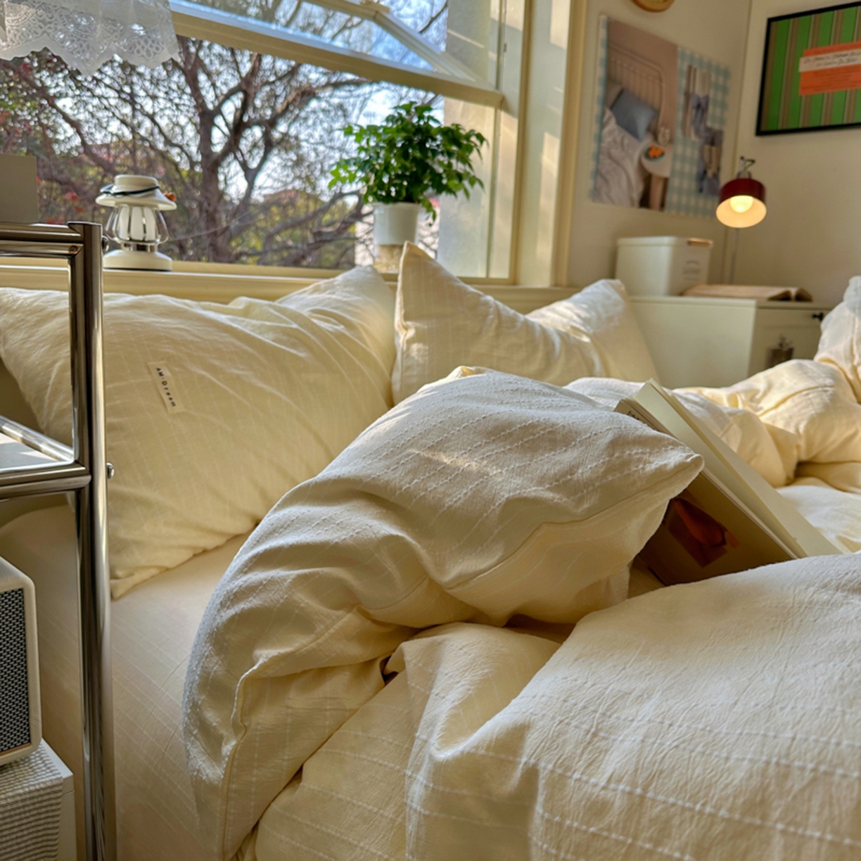 91家纺网 家纺一手货源 找家纺 阿曼达 2026新款简约素色亚麻风纯色无印四件套-素然 素然-米王