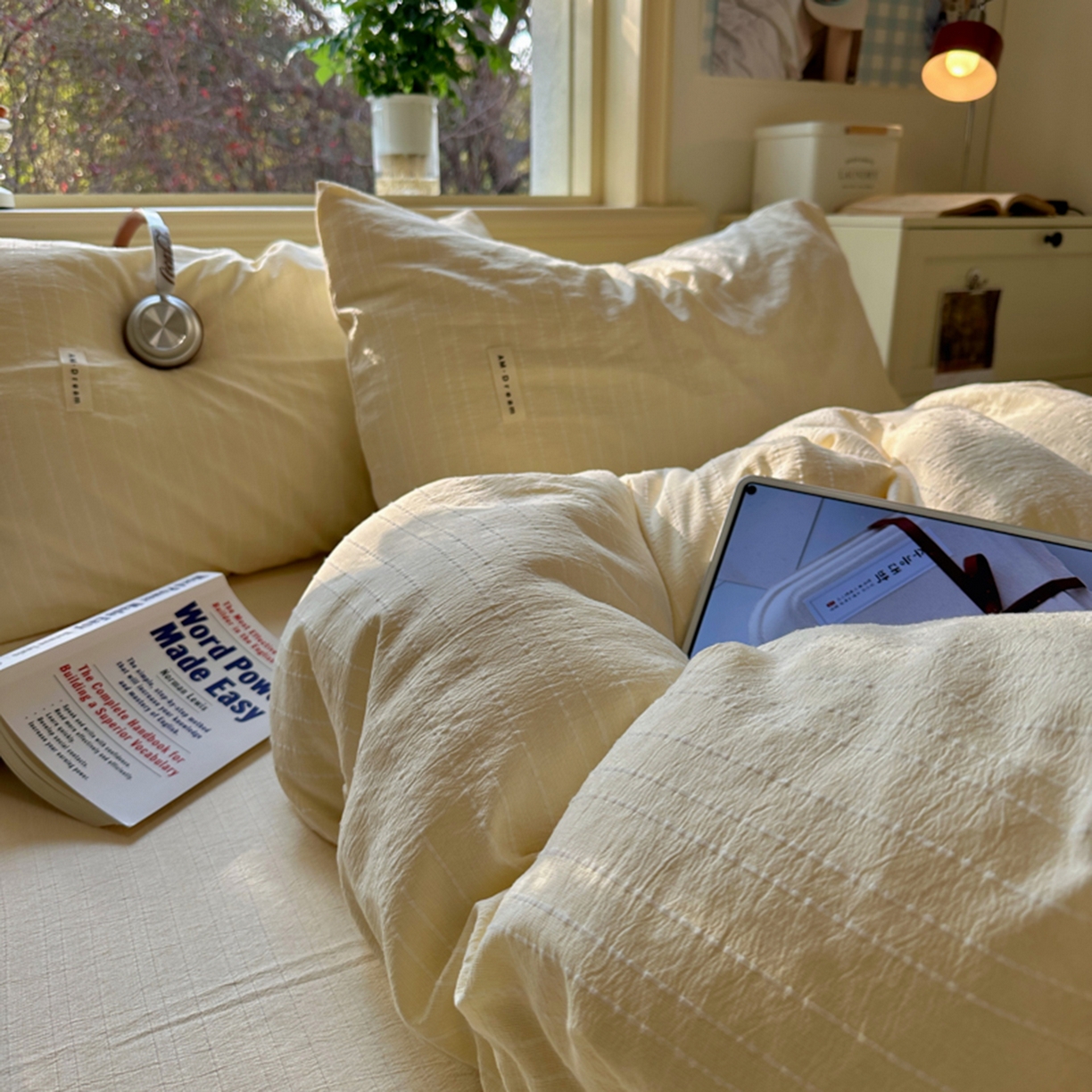 91家纺网 家纺一手货源 找家纺 阿曼达 2026新款简约素色亚麻风纯色无印四件套-素然 素然-米王