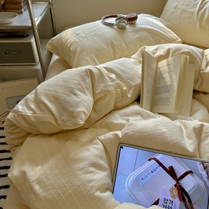 91家纺网 家纺一手货源 找家纺 阿曼达 2026新款简约素色亚麻风纯色无印四件套-素然 素然-米王