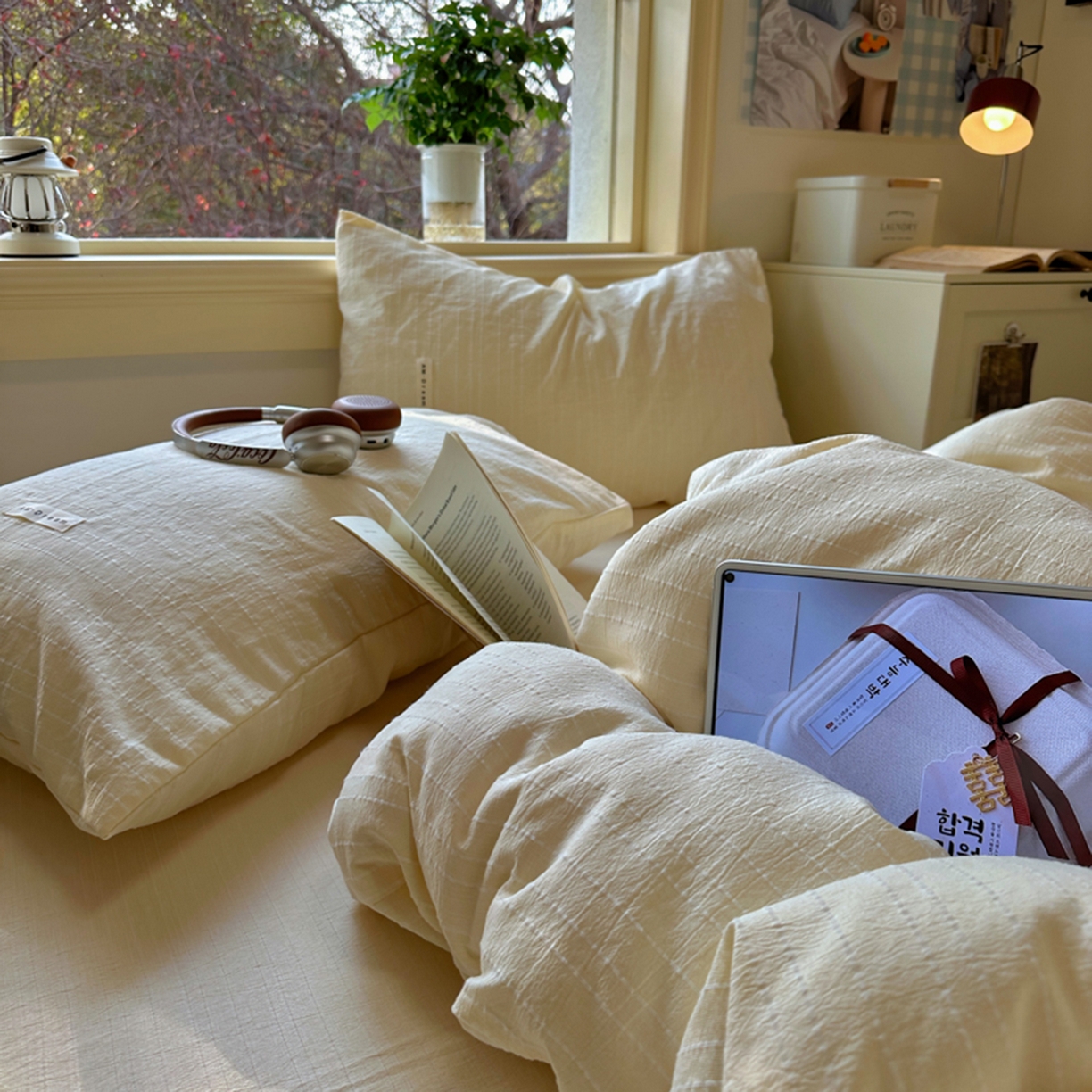 91家纺网 家纺一手货源 找家纺 阿曼达 2026新款简约素色亚麻风纯色无印四件套-素然 素然-米王