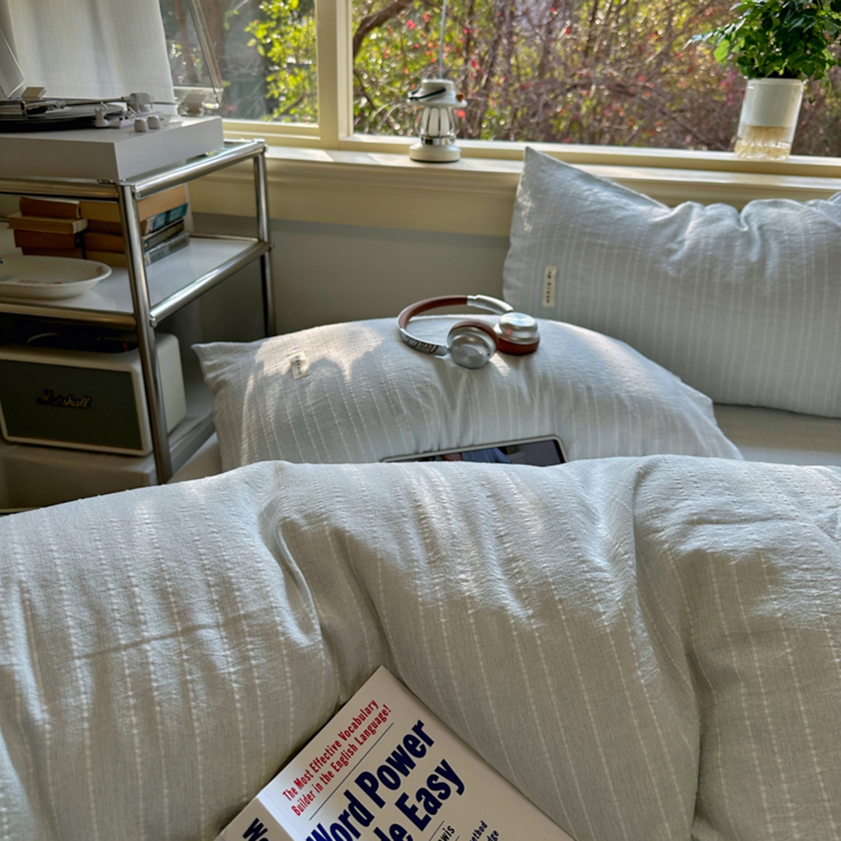 91家纺网 家纺一手货源 找家纺 阿曼达 2026新款简约素色亚麻风纯色无印四件套-素然 素然-浅兰灰