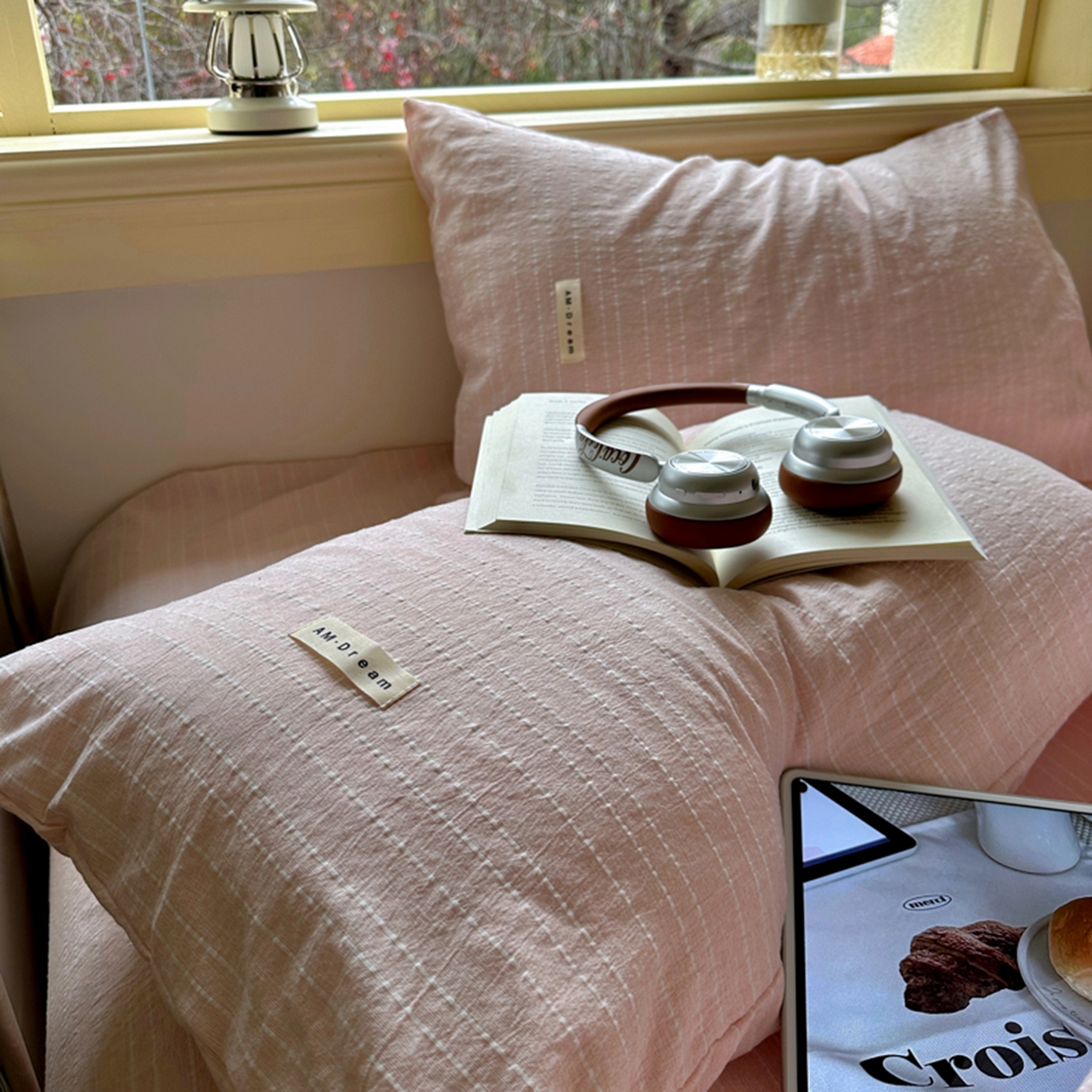 91家纺网 家纺一手货源 找家纺 阿曼达 2026新款简约素色亚麻风纯色无印四件套-素然 素然-玉色