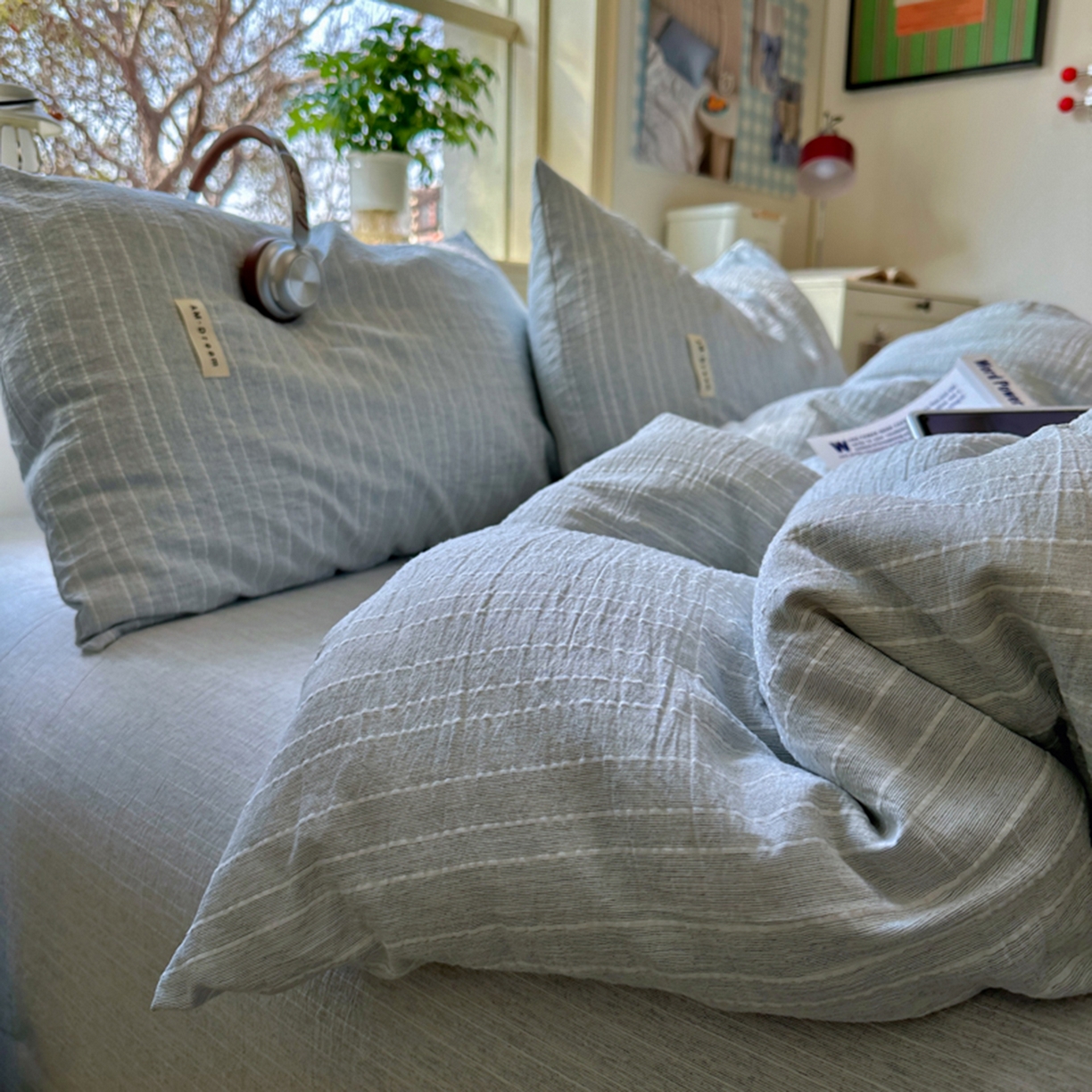 91家纺网 家纺一手货源 找家纺 阿曼达 2026新款简约素色亚麻风纯色无印四件套-素然 素然-中兰