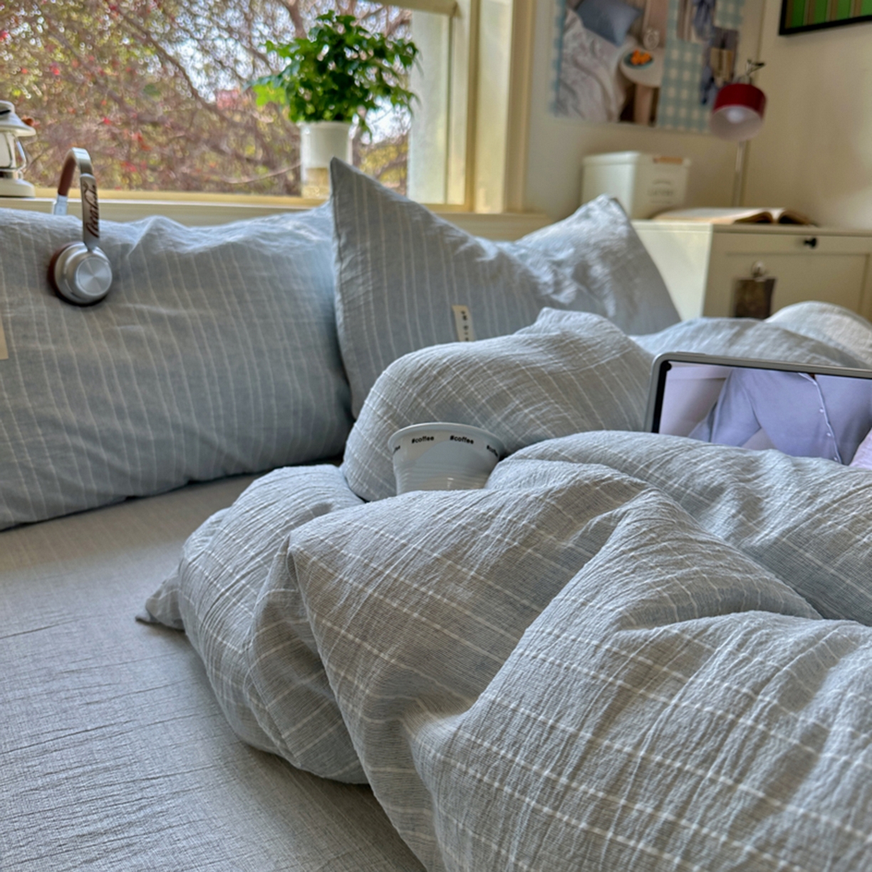 91家纺网 家纺一手货源 找家纺 阿曼达 2026新款简约素色亚麻风纯色无印四件套-素然 素然-中兰