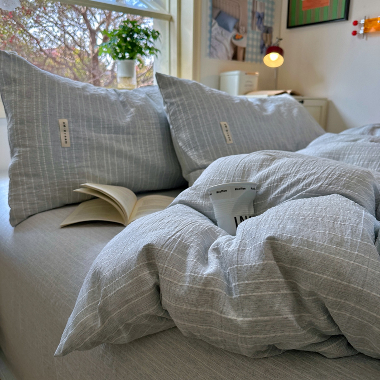 91家纺网 家纺一手货源 找家纺 阿曼达 2026新款简约素色亚麻风纯色无印四件套-素然 素然-中兰