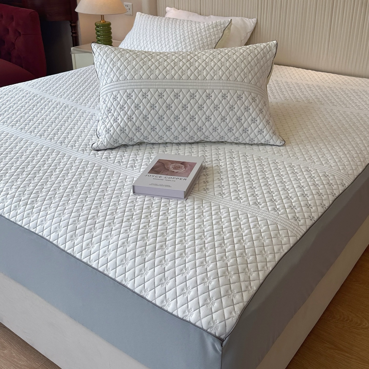 兜米家居 2026春夏新款韩国凉感科技PE凉席床笠款三件套 雪菱冰肌