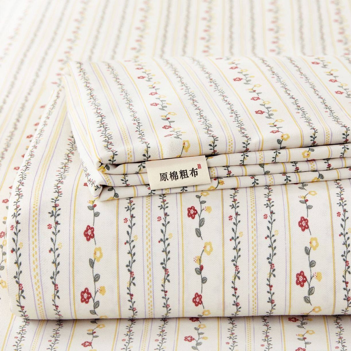 91家纺网 家纺一手货源 找家纺 美丽折家纺 2026春夏新款原棉老粗布单床单床单单件床单三件套 风雅玫瑰