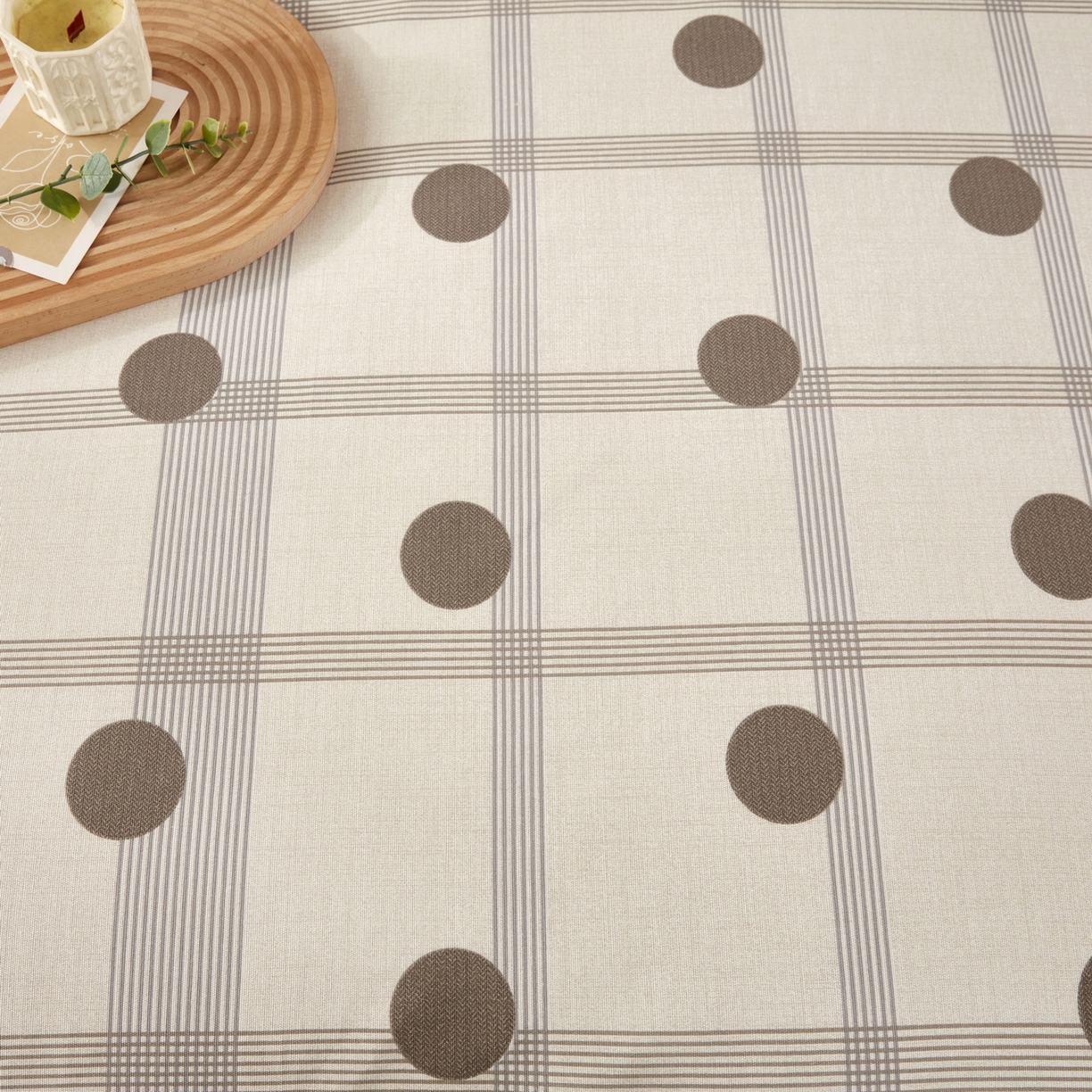 91家纺网 家纺一手货源 找家纺 美丽折家纺 2026春夏新款原棉老粗布单床单床单单件床单三件套 波点奶荼