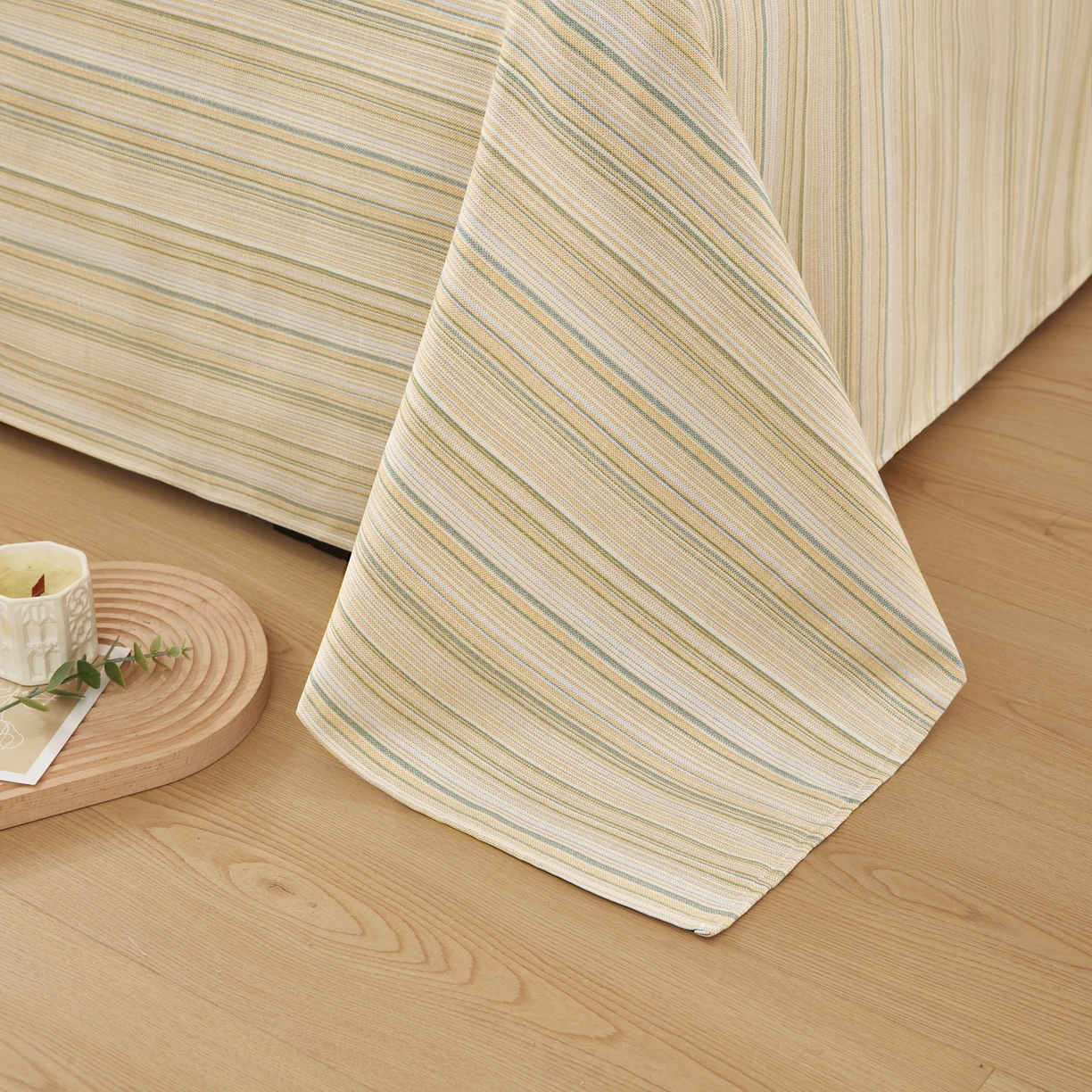 91家纺网 家纺一手货源 找家纺 美丽折家纺 2026春夏新款原棉老粗布单床单床单单件床单三件套 浅禾