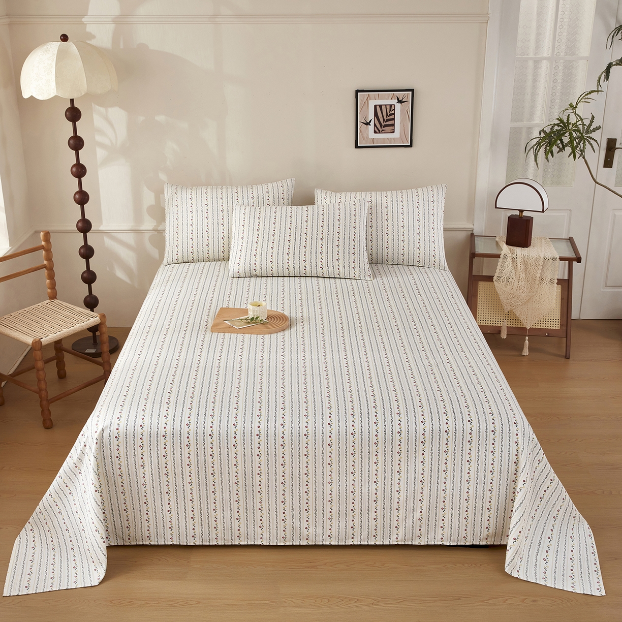 91家纺网 家纺一手货源 找家纺 （总）美丽折家纺 2026春夏新款原棉老粗布单床单床单单件床单三件套