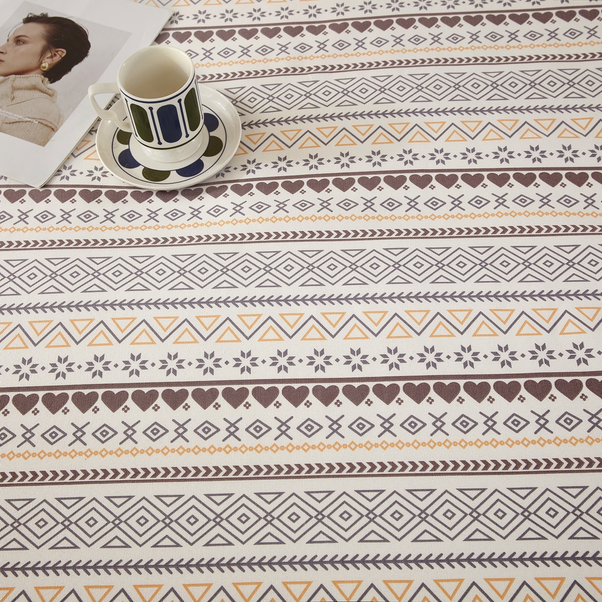 91家纺网 家纺一手货源 找家纺 美丽折家纺 2026春夏新款原棉老粗布单床单床单单件床单三件套 波西米亚-咖