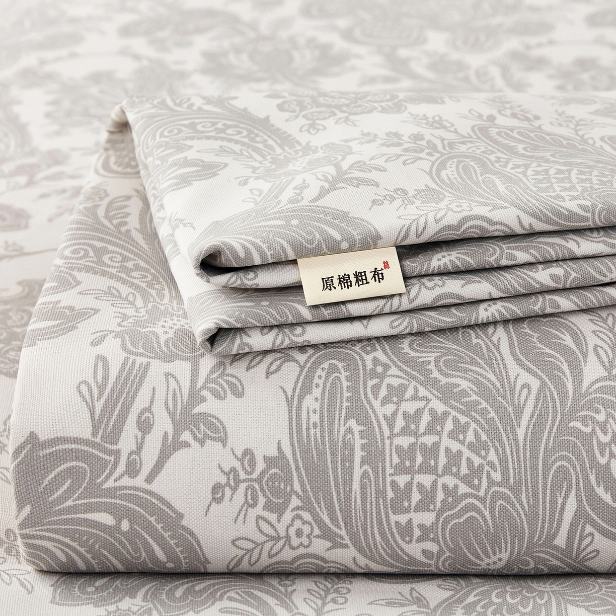 91家纺网 家纺一手货源 找家纺 美丽折家纺 2026春夏新款原棉老粗布单床单床单单件床单三件套 兰颂