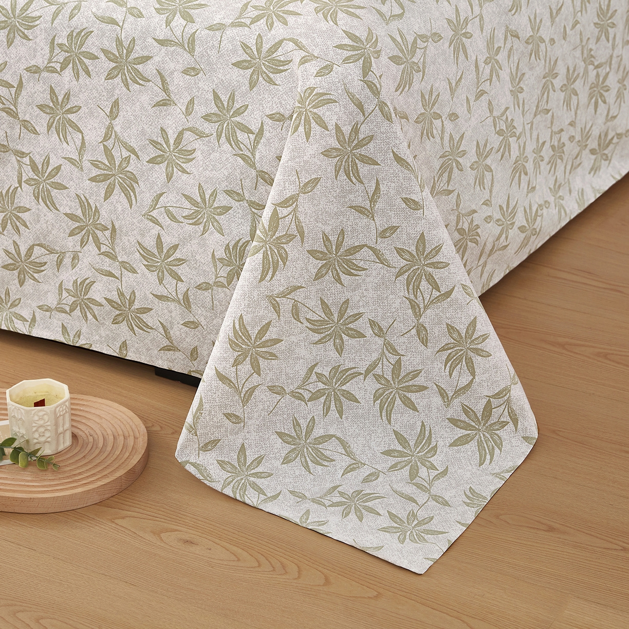 91家纺网 家纺一手货源 找家纺 美丽折家纺 2026春夏新款原棉老粗布单床单床单单件床单三件套 绿影