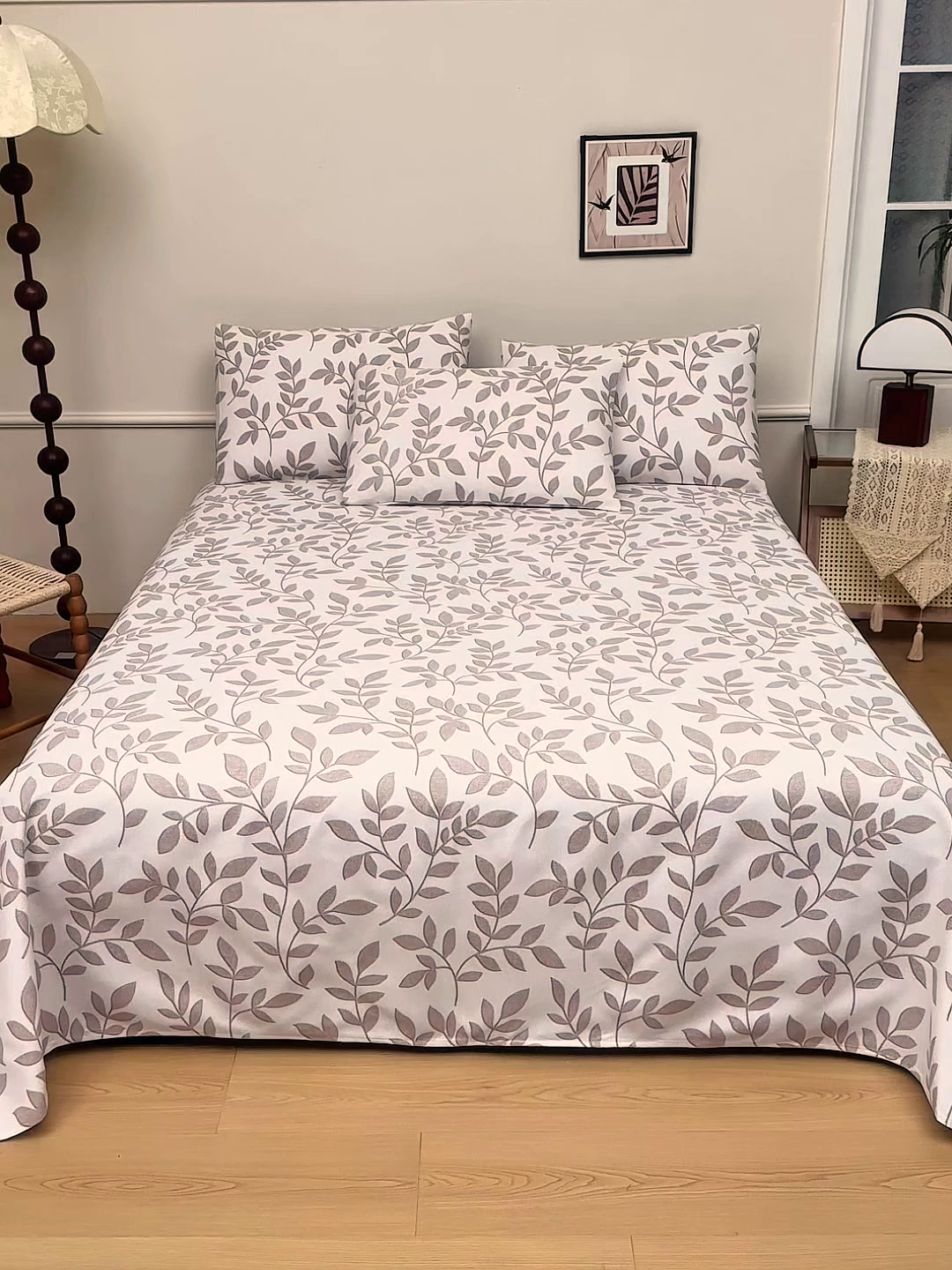 91家纺网 家纺一手货源 找家纺 美丽折家纺 2026春夏新款原棉老粗布单床单床单单件床单三件套 知秋