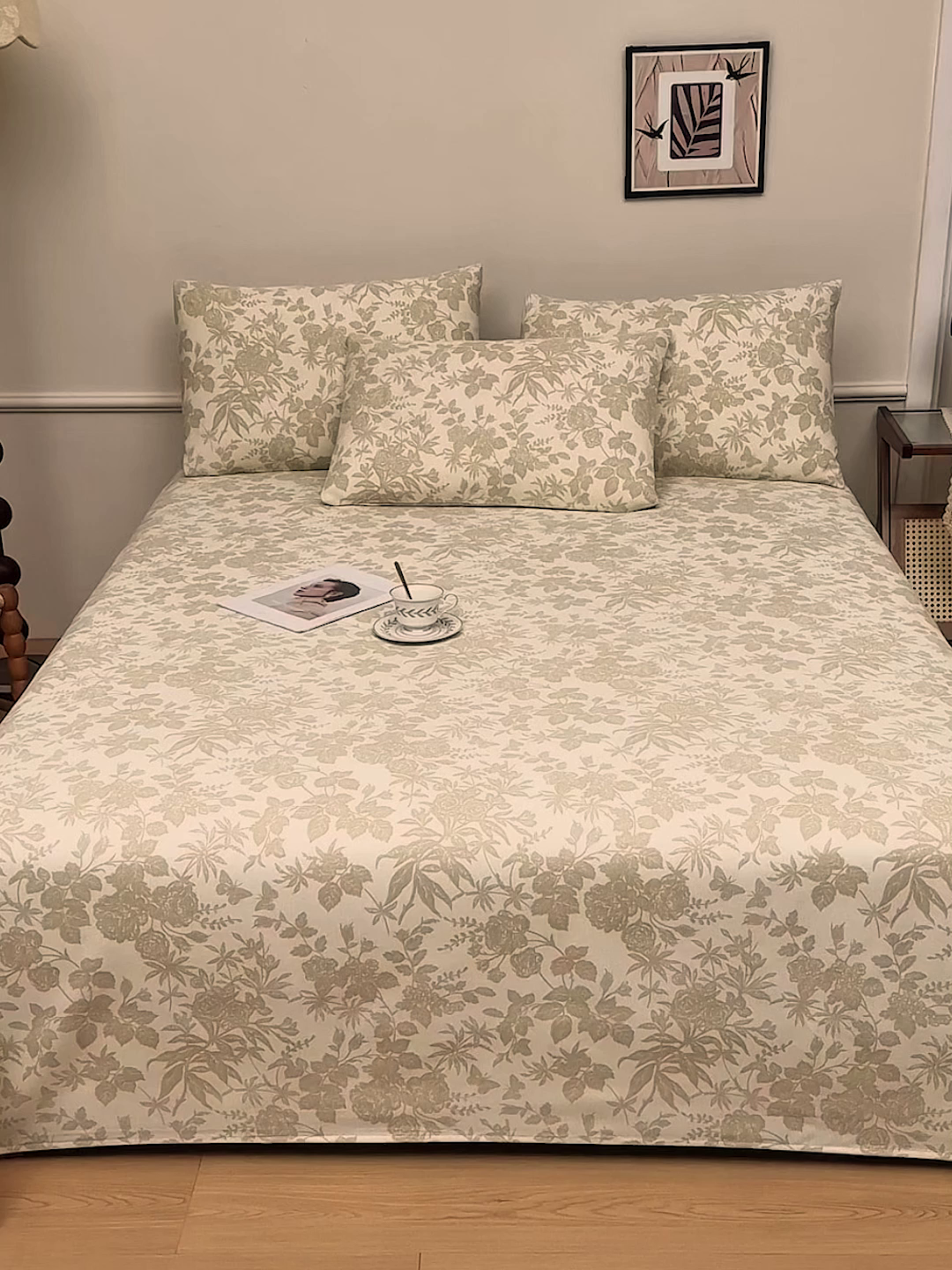 91家纺网 家纺一手货源 找家纺 美丽折家纺 2026春夏新款原棉老粗布单床单床单单件床单三件套 芳华